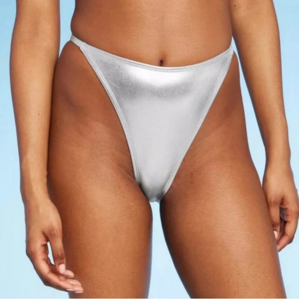 Bikini Set-Silver Metalic Bikini Top=S & bottoms=S